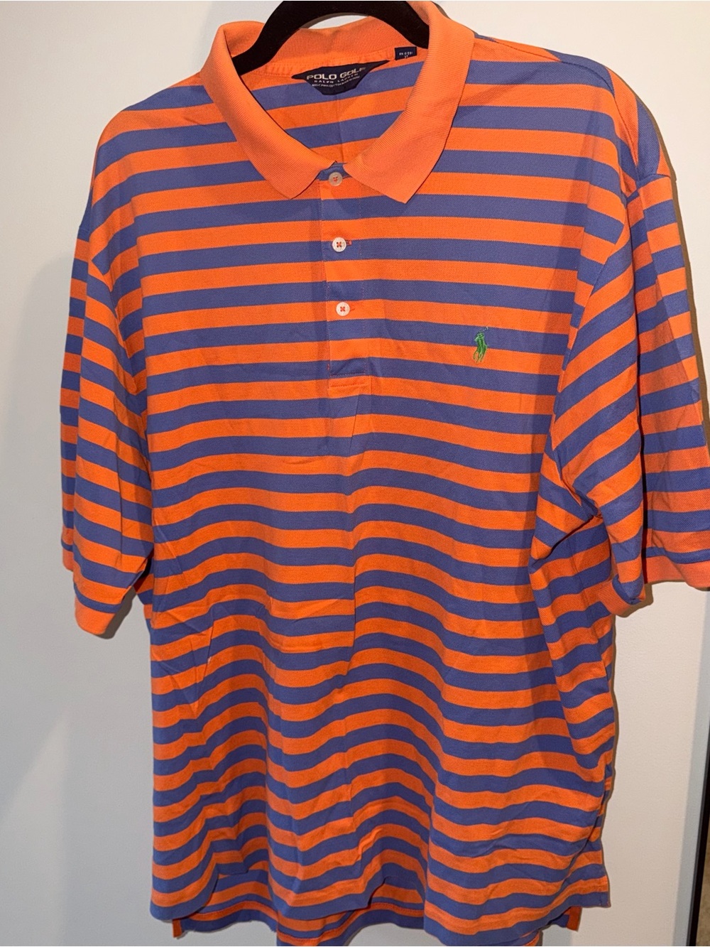 Polo Golf Ralph Lauren Men's XXL Golf Polo 100% Pima Cotton Purple Orange Stripe
